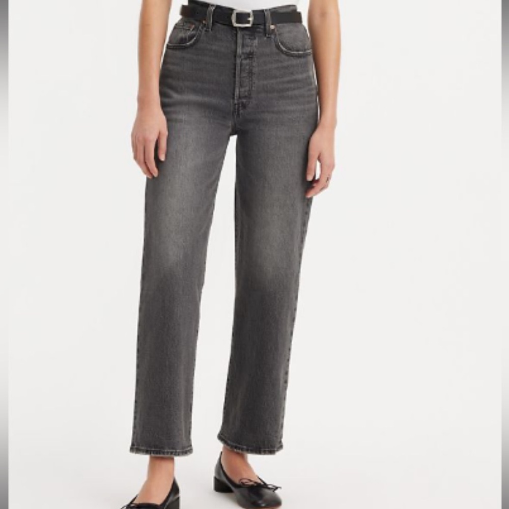 Levi denim ribcage jean black wash